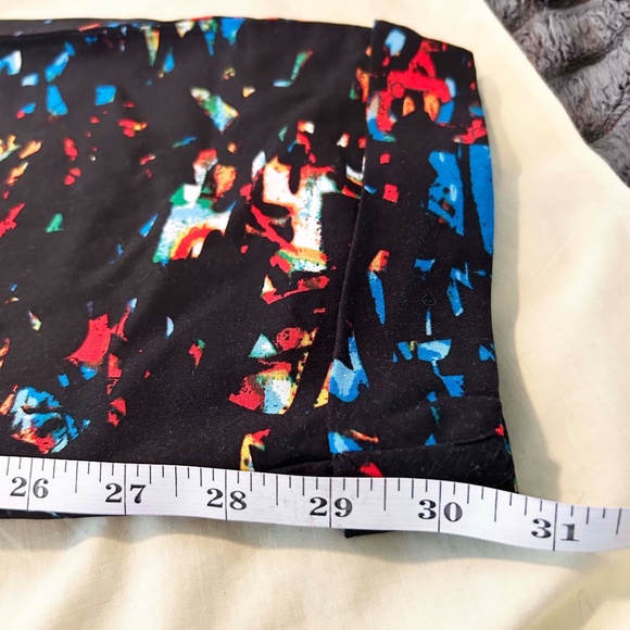 NEW PHOTOS! PANTS, BLACK MULTICOLOUR, SIZE 5, VISCOSE SOFT FABRIC, FRONT FLY, - Picture 4 of 16